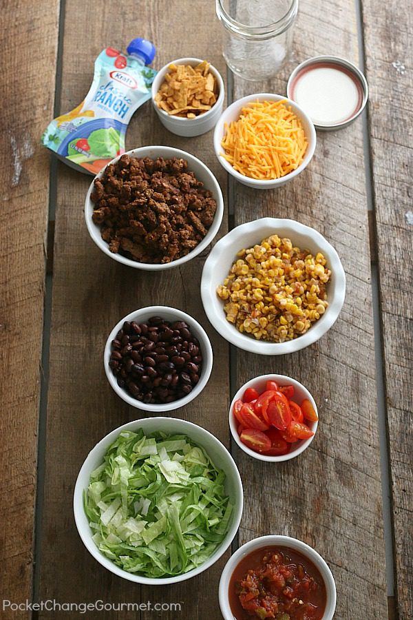 Taco Salad in a Jar ingredients