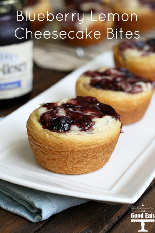 Blueberry Lemon Cheesecake Bites from Grace and Good Eats.