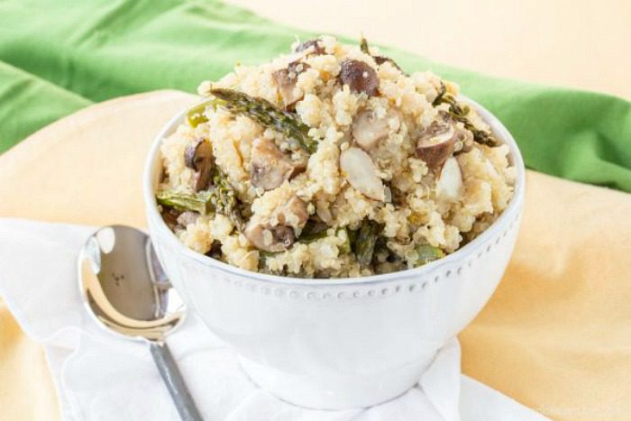 Roasted Asparagus and Mushroom Quinoa from Cupcakes and Kale Chips