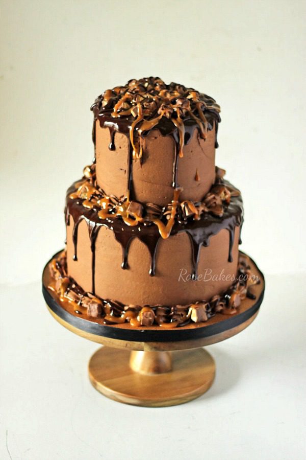 Triple Chocolate Snickers Cake from Rose Bakes