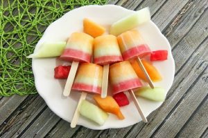 Cantaloupe, Honeydew, and Watermelon Popsicles Recipe from Sweep Tight