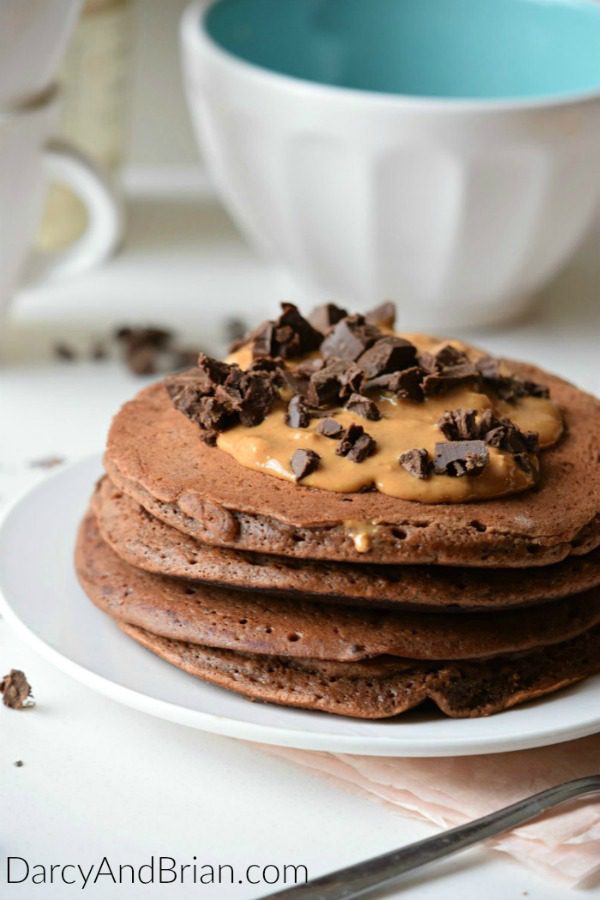 Double Chocolate Peanut Butter Pancakes from Darcy and Brian