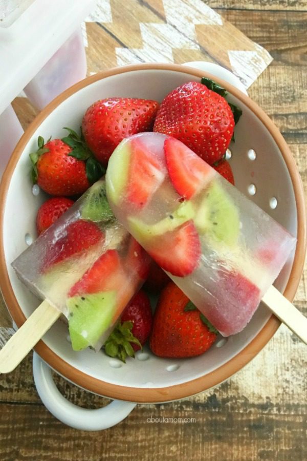 Healthy Strawberry Kiwi Ice Pops from About a Mom