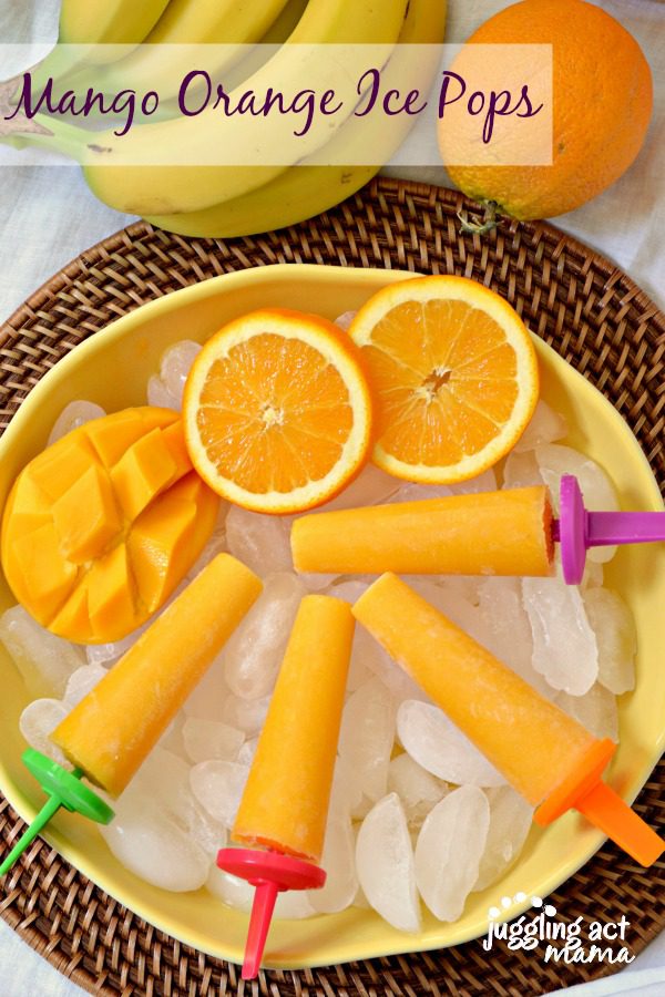Mango Orange Ice Pops from Juggling Act Mama