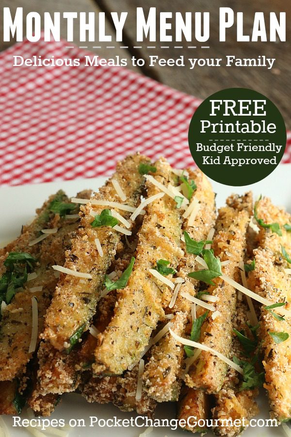Delicious meals to feed your family in the July Monthly Meal Plan! Budget friendly menu plan - Kid approved! Pin to your Recipe Board!