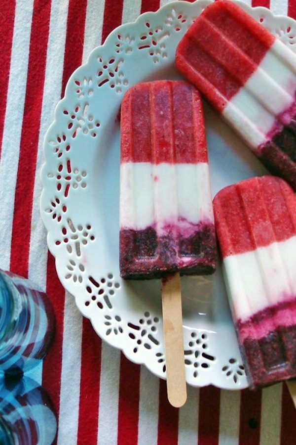 Patriotic Popsicles with Summer Berries from Stagetecture