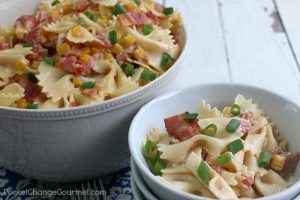 MEXICAN PASTA SALAD - Take your ordinary Pasta Salad Recipe to the next level! This easy to make Pasta Salad is packed with flavor including a Ranch Sriracha dressing!