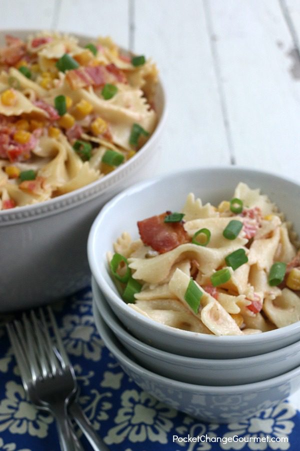 MEXICAN PASTA SALAD - Take your ordinary Pasta Salad Recipe to the next level! This easy to make Pasta Salad is packed with flavor including a Ranch Sriracha dressing! 