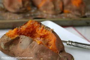 BAKED SWEET POTATO -- Easy as 1-2-3 and SO delicious! Serve as a side dish, or use them in other recipes!