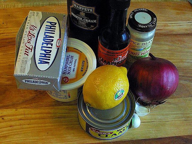 commonly used ingredients used to make clam dips