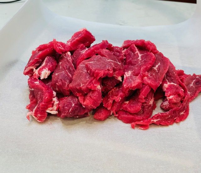 thinly sliced flank steak