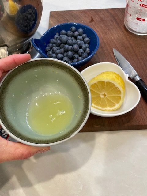 lemon juice in a small bowl