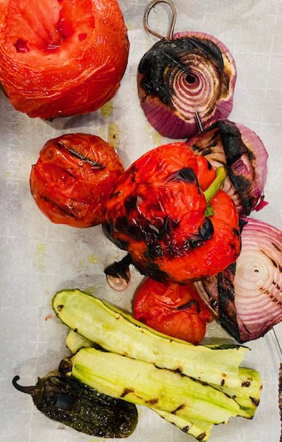 grilled vegetables for gazpacho soup recipe